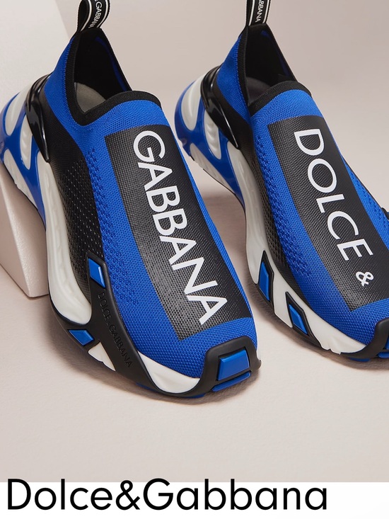 Dolce & Gabbana Other - Dolce & Gabbana Blue Black White Slip-On Sneakers